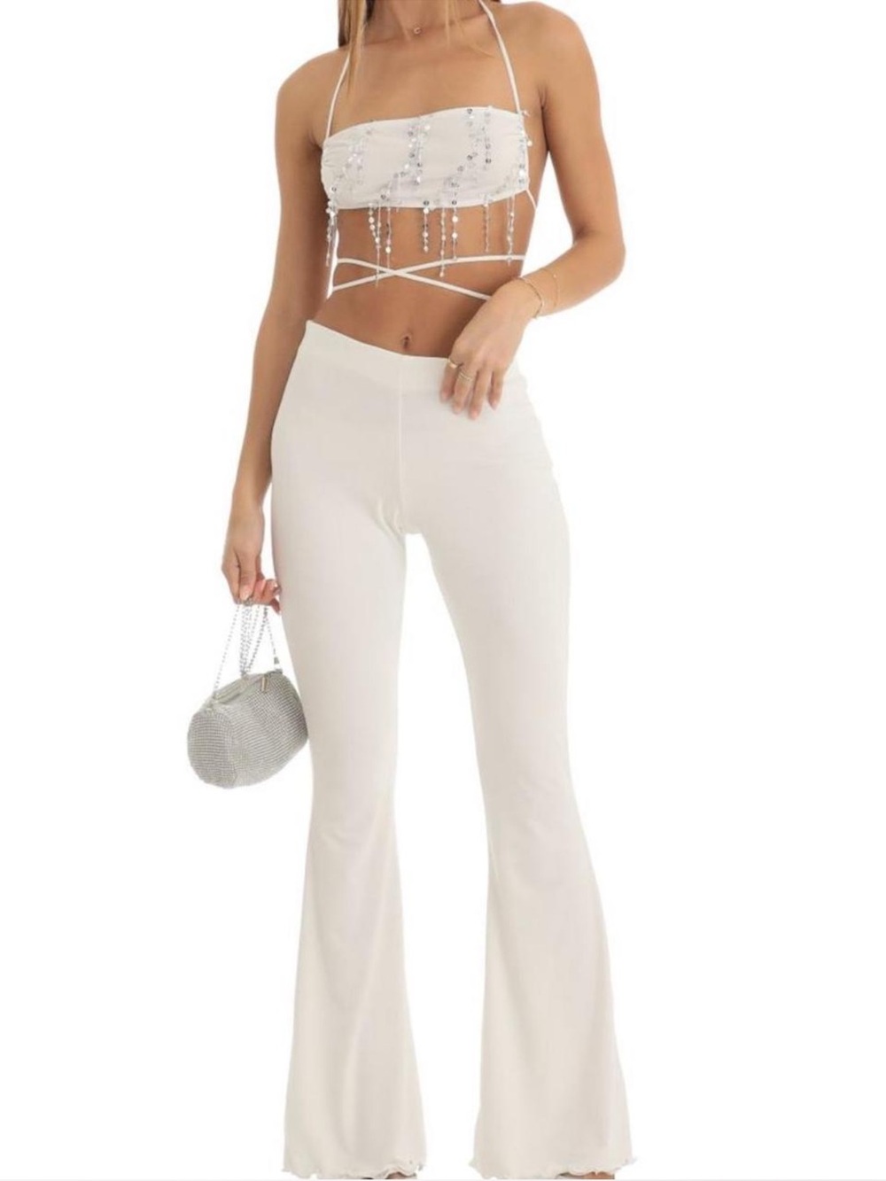 Lucy in the Sky White Boot-Cut Flare Pants